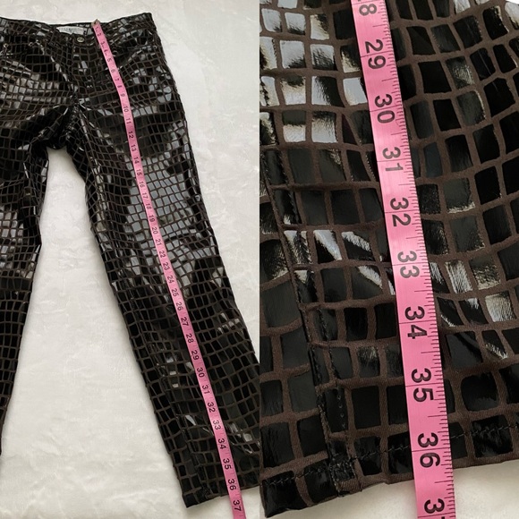 Topshop Faux Croc Cropped Straight Leg Pants - Picture 8 of 13